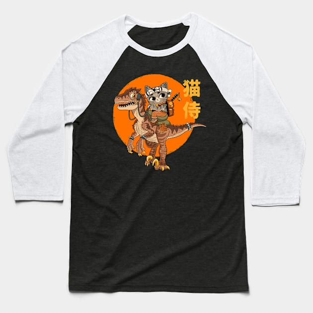 Raptor Rider Samurai Baseball T-Shirt by ppmid